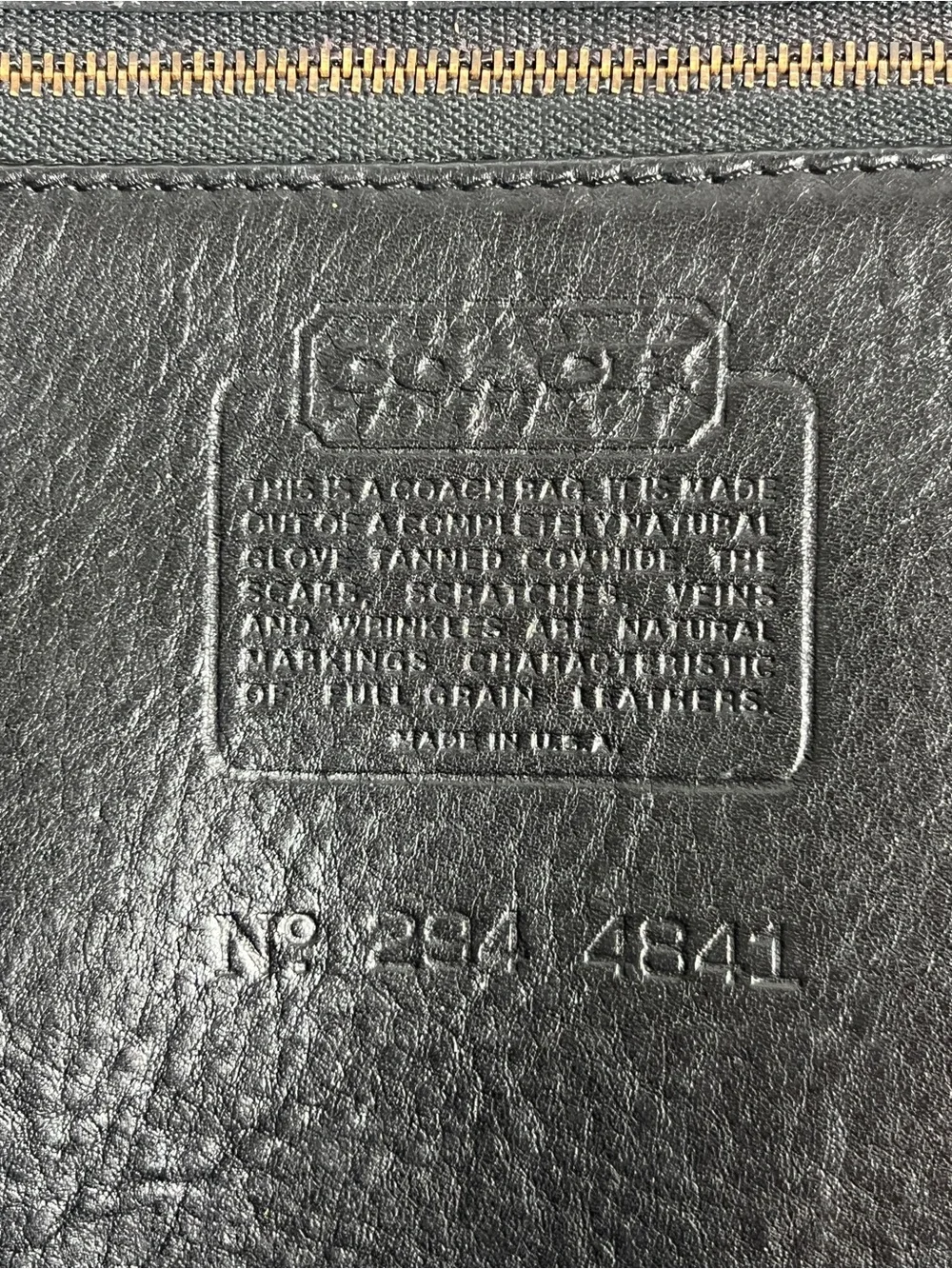 Coach Black Envelope Portfolio Leather Shoulder Bag with Gold-Tone Hardware